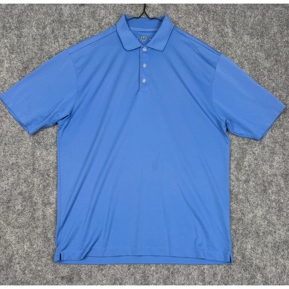 Nike Golf Mens Large Blue Short Sleeve Pique Polo Shirt 128898-483